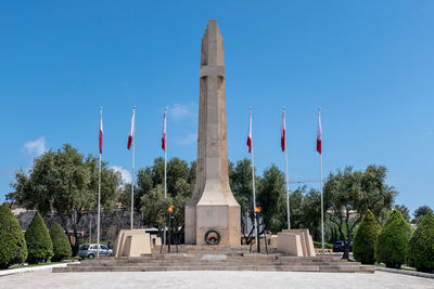 Valletta, malta, 4 may 2023. the wwi and wwii memorial in floriana.