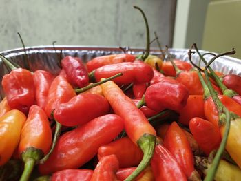 Close-up of red chili peppers