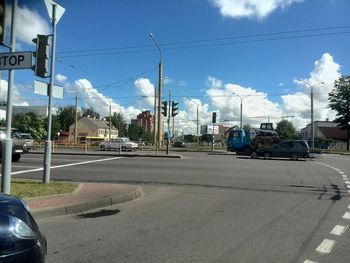 Road against cloudy sky