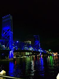 Bridge over river at night