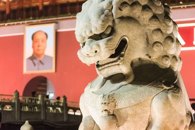 Close-up of statue in museum