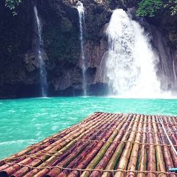 Scenic view of waterfall