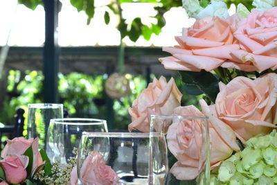 Close-up of hand holding bouquet