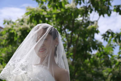 Close-up of bride