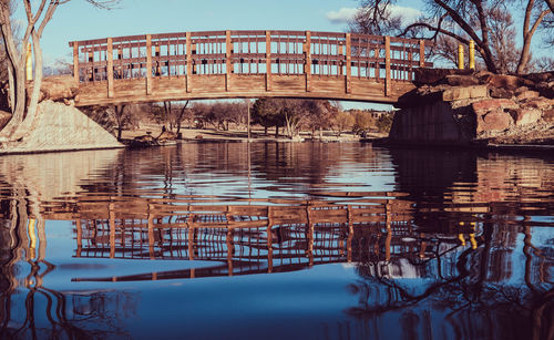 Reflection of building in water