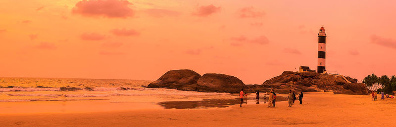 Scenic view of sea at sunset