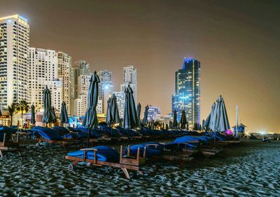 Illuminated city at night