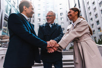 Business colleagues shaking hands