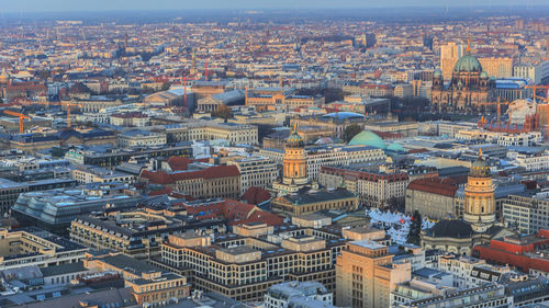 High angle view of city