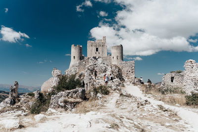 Low angle view of old ruins against sky, castle