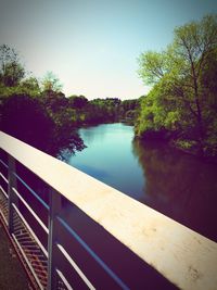 Scenic view of river against clear sky