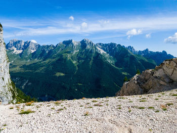 Scenic view of mountains against sky