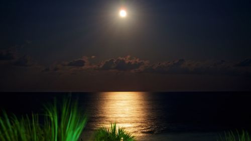 Scenic view of sea at sunset