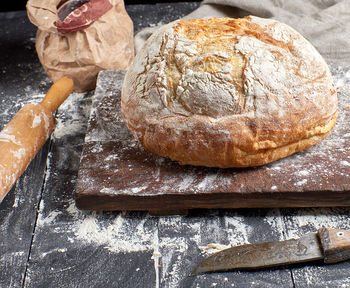 Bread on cutting board