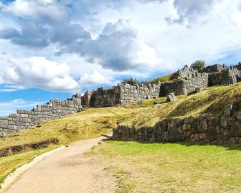 View of fort against cloudy sky