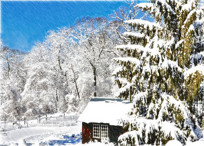Scenic view of snow covered landscape