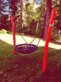 Empty swings in park