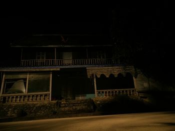 View of historic building at night