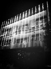 Low angle view of illuminated building