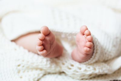 Close-up of baby feet