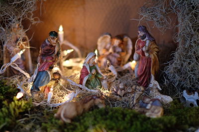 Close-up of nativity scene