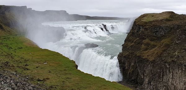 Scenic view of waterfall