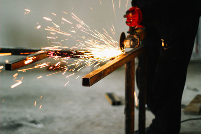 Man working on metal structure