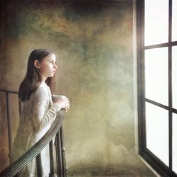 Woman looking at camera