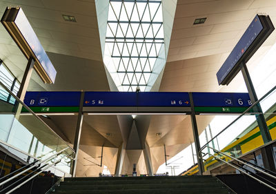 Low angle view of railroad station platform