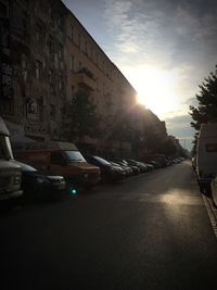 Cars parked on road