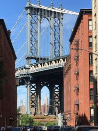 Low angle view of bridge against sky