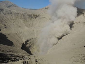 Panoramic view of volcanic landscape