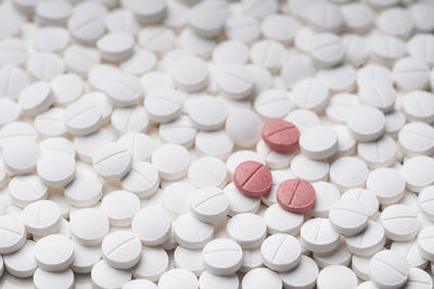 Close-up of pink pills