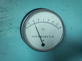 Close-up of thermometer on machinery