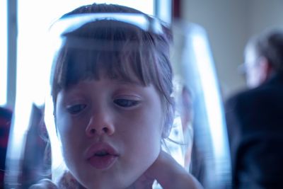 Close-up portrait of cute boy