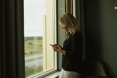 Woman using cell phone