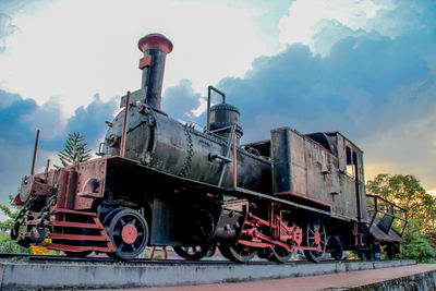 View of train against cloudy sky