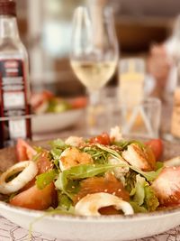 Close-up of food on table