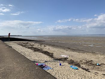 Scenic view of beach against sky