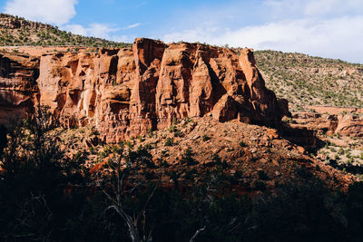 View of rock formations against sky