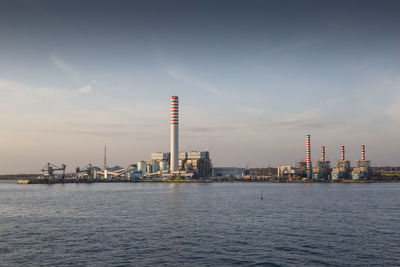 An industrial area at the livorno harbour in italy