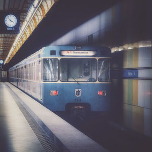 Train at railroad station platform