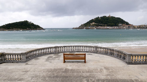 Scenic view of beach against sky