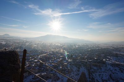 Goreme against sky during winter