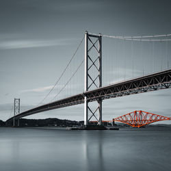 Low angle view of suspension bridge