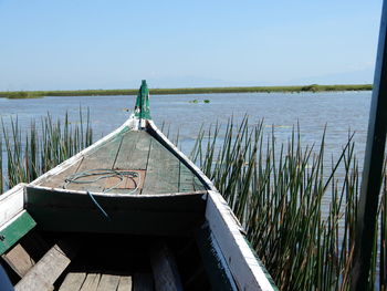 Scenic view of lake against clear sky