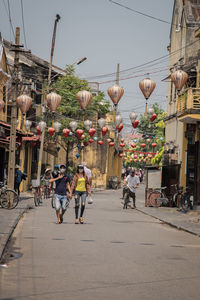 Woman walking in city