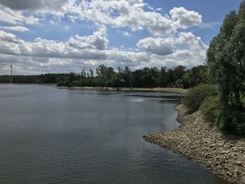 Scenic view of river against sky