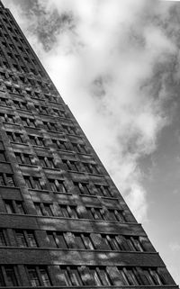 Low angle view of modern building against sky