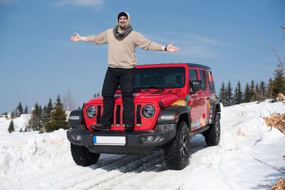 Full length of man in snow